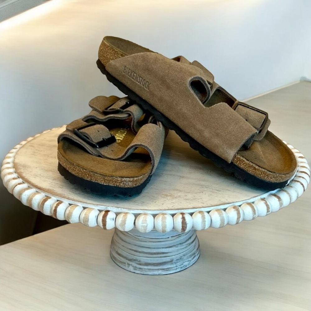 ‼️SOLD‼️Birkenstock Arizona Double Strap Jasper Suede Leather Sandals EU39 NIB